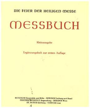 Messbuch für die Bistümer des deutschen Sprachgebietes. Authentische... / Kleinausgabe (Kapellenmissale)