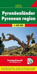 Pyrenäenländer, Autokarte 1:400.000. Paises Pirenaicos. Pyreneeen Landen;  Pyrenean region; Pays Pyrénées; Paesi dei Pir