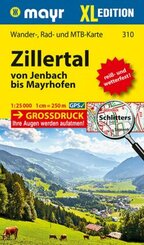 Mayr Karte Zillertal von Jenbach bis Mayrhofen