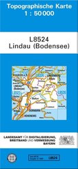 Topographische Karte Bayern Lindau (Bodensee)