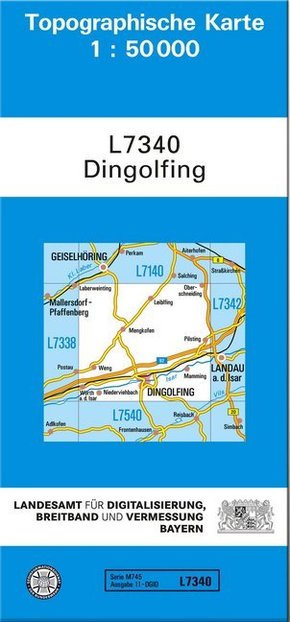 Topographische Karte Bayern Dingolfing