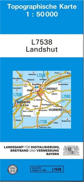 Topographische Karte Bayern Landshut