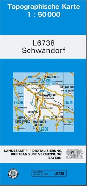Topographische Karte Bayern Schwandorf