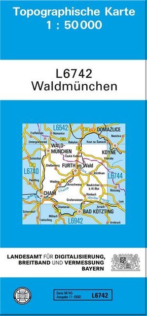 Topographische Karte Bayern Waldmünchen