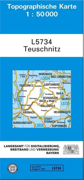 Topographische Karte Bayern Teuschnitz