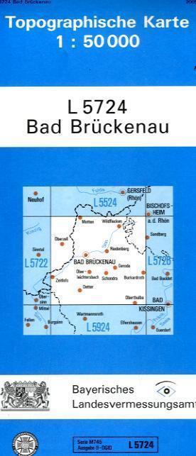 Topographische Karte Bayern Bad Brückenau
