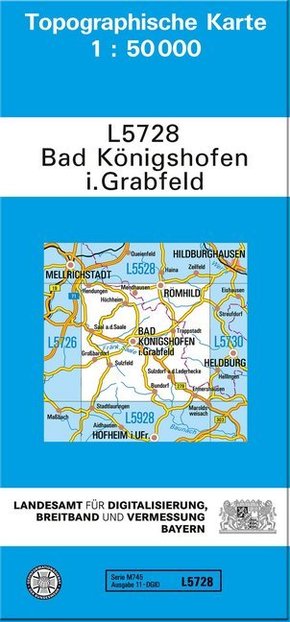 Topographische Karte Bayern Bad Königshofen i. Grabfeld