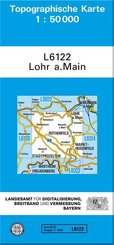 Topographische Karte Bayern Lohr a. Main