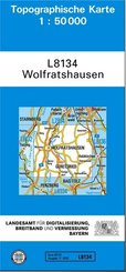 Topographische Karte Bayern Wolfratshausen