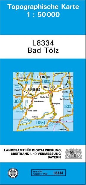 Topographische Karte Bayern Bad Tölz
