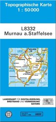 Topographische Karte Bayern Murnau a. Staffelsee