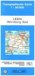 Topographische Karte Bayern Würzburg Süd