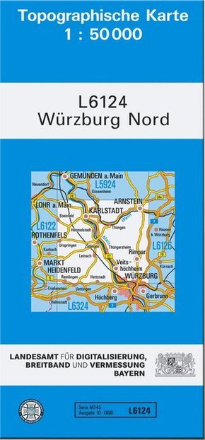 Topographische Karte Bayern Würzburg Nord