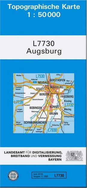Topographische Karte Bayern Augsburg