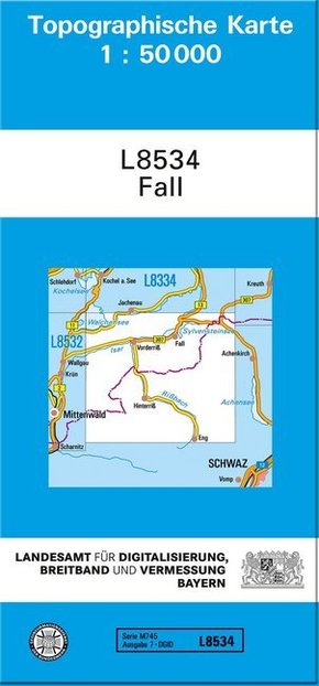 Topographische Karte Bayern Fall