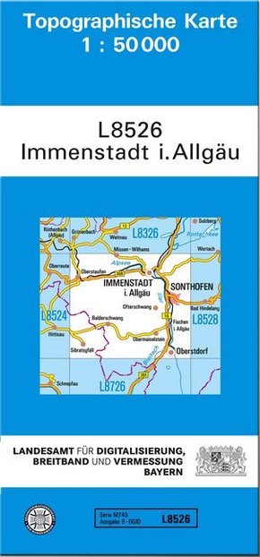 Topographische Karte Bayern Immenstadt i. Allgäu
