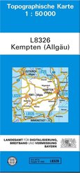 Topographische Karte Bayern Kempten (Allgäu)