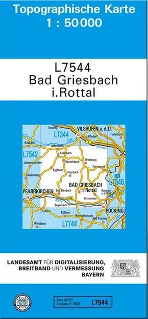 Topographische Karte Bayern Bad Griesbach i. Rottal