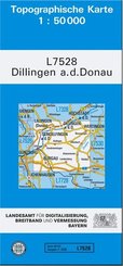 Topographische Karte Bayern Dillingen a. d. Donau