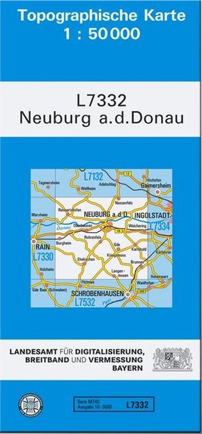 Topographische Karte Bayern Neuburg a. d. Donau