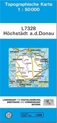 Topographische Karte Bayern Höchstädt a. d. Donau