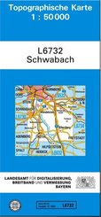 Topographische Karte Bayern Schwabach