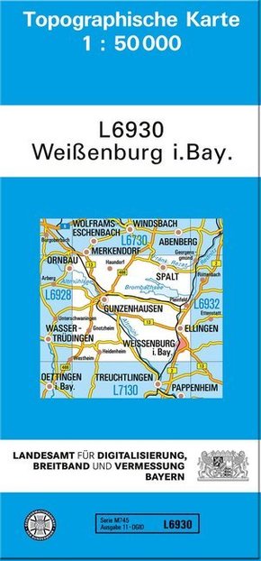 Topographische Karte Bayern Weißenburg i. Bay.