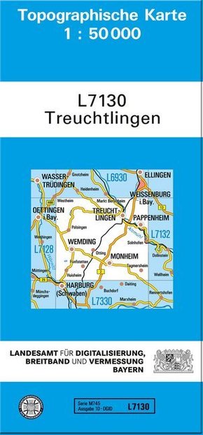 Topographische Karte Bayern Treuchtlingen