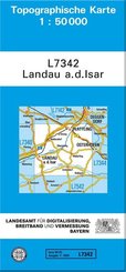 Topographische Karte Bayern Landau a. d. Isar