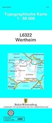Topographische Karte Baden-Württemberg, Zivilmilitärische Ausgabe - Wertheim