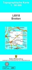 Topographische Karte Baden-Württemberg, Zivilmilitärische Ausgabe - Bretten