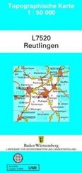 Topographische Karte Baden-Württemberg, Zivilmilitärische Ausgabe - Reutlingen