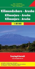 Freytag & Berndt Autokarte Kilimandscharo, Arusha; Kilimanjaro, Arusha; Kilimangiaro, Arusha