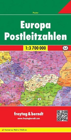 Freytag & Berndt Poster Europa, Postleitzahlen, gefalzt