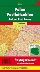 Freytag & Berndt Poster Polen, Postleitzahlen, mit Metallstäben. Poland, Post Codes