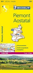 Michelin Karte Piemont, Aostatal. Piemonte, Valle d' Aosta -