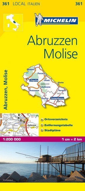 Michelin Karte Abruzzen, Molise. Abruzzo, Molise