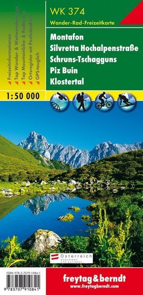Freytag & Berndt Wander-, Rad- und Freizeitkarte Montafon, Silvretta, Hochalpenstraße, Schruns-Tschagguns, Piz Buin, Klo