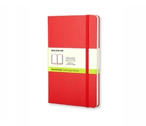 Moleskine classic, Large Size, Plain Notebook, red