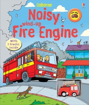 Noisy Wind Up Fire Engine, w. model car