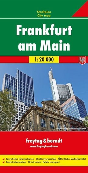 Frankfurt am Main, Stadtplan 1:20.000. Fráncfort del Meno. Frankfort aan de Main;  Francfort-sur-le-Main; Francoforte su