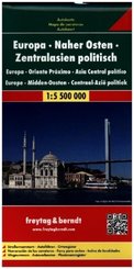 Freytag & Berndt Autokarte Europa, Naher Osten, Zentralasien politisch; Europa, Oriente Próximo, Asia Central politico;