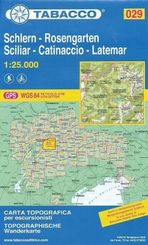 Tabacco topographische Wanderkarte Schlern, Rosengarten, Sciliar, Catinaccio, Latemar