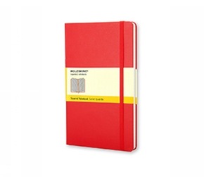 Moleskine classic Red Cover, Large Size, Squared Notebook