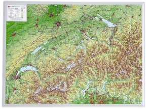 Schweiz, Reliefkarte, Klein. Switzerland