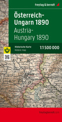 Österreich-Ungarn 1890, 1:1,5 Mio., Historische Karte. Austria-Hungary 1890