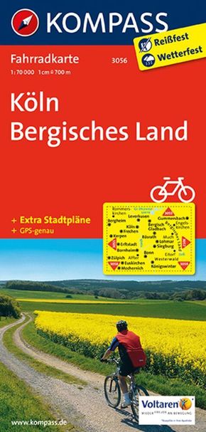 KOMPASS Fahrradkarte 3056 Köln - Bergisches Land 1:70.000