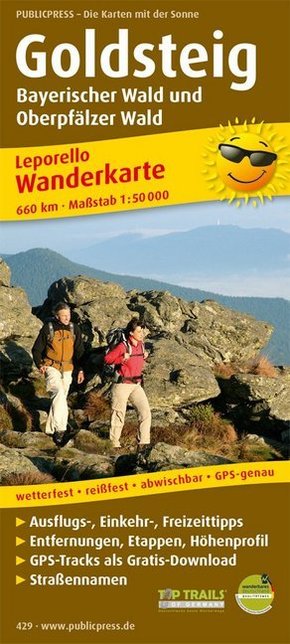 PublicPress Wanderkarten: Goldsteig, 43 Teilktn.