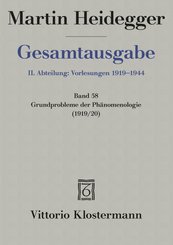 Grundprobleme der Phänomenologie (Wintersemester 1919/20)