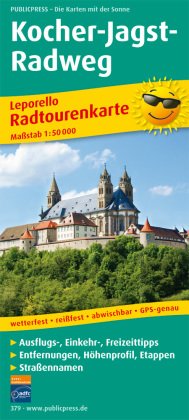 PublicPress Radwanderkarte Kocher-Jagst-Radweg, 26 Teilktn.